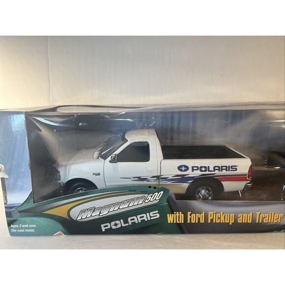 ERTL Polaris Magnum 500 ATV Ford Pickup & Trailer 1:18 Scale – NIB - Picture 2 of 9